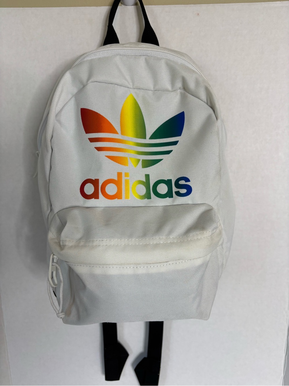 adidas White Small Backpack with Black Trim - Picture 1 of 6